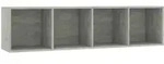 vidaXL B&uuml;cherregal/Tv-Schrank, Grau, Holzwerkstoff, 30x36x143 cm, Badezimmer,