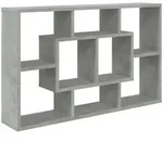 vidaXL Wandregal, Grau, Holz, 8 F&auml;cher, Rechteckig, 85x52.5x16 cm, Wohnzimmer,