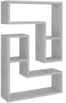 vidaXL Wandregalset, Grau, Holz, Strukturbuche, Rechteckig, 50x50x15 cm, Wohnzimmer,