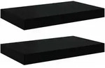 vidaXL Wandboardset, Schwarz, Holzwerkstoff, Strukturbuche, 2 F&auml;cher, Rechteckig,