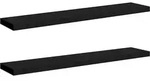 vidaXL Wandboardset, Schwarz, Holzwerkstoff, Strukturbuche, 2 F&auml;cher, Rechteckig,
