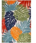 Novel L&auml;ufer Floral, Blau, Gr&uuml;n, Textil, Bl&auml;tter, rechteckig, 80x200 cm,
