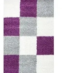 Ayyildiz Hochflorteppich Life 1501, Lila, Wei&szlig;, Hellgrau, Textil, Karo, rechteckig,