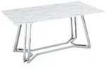 Mid.you Esstisch, Wei&szlig;, Chrom, Glas, Marmoroptik, rechteckig, Stativgestell,