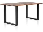 Mid.you Esstisch, Natur, Schwarz, Holz, Akazie, vollmassiv, rechteckig, Kufe,