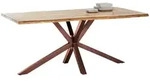 Mid.you Esstisch, Braun, Natur, Holz, Metall, Akazie, massiv, rechteckig, Sternfu&szlig;,