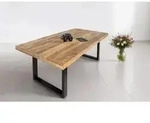 SAM Esstisch, Beige, Metall, Echtholz,Mangoholz, Quadratisch,Rechteckig, U-Form,