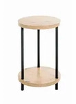 Beistelltisch, Schwarz, Eiche, Metall, Holzwerkstoff, rund, Rundrohr, 30x50x30...