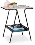 Relaxdays Beistelltisch, Schwarz, Metall, Holzwerkstoff, 45x55x35 cm, Wohnzimmer,