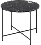 Beistelltisch, Schwarz, Stein, rund, Rundrohr, 52x40x52 cm, Reach, gastro- und