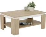 Boxxx Couchtisch, Wei&szlig;, Sonoma Eiche, Holzwerkstoff, Holzoptik, rechteckig,...