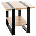 Beistelltisch, Schwarz, Eiche, Metall, Holzwerkstoff, quadratisch, eckig, Flachrohr,