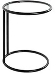 Beistelltisch, Schwarz, Metall, Glas, rund, rund, 45x55x45 cm, gastro- und