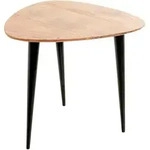 Beistelltisch, Schwarz, Akazie, Holz, Metall, Akazie, massiv, Freiform, konisch,