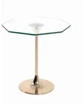 Beistelltisch, Gold, Metall, Glas, achteckig, 45x47x45 cm, Wohnzimmer,