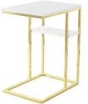 Kayoom Beistelltisch, Wei&szlig;, Gold, Metall, rechteckig, 35x62x48 cm, einfacher Aufbau,