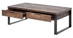 Livetastic Couchtisch, Eiche, Metall, Holzwerkstoff, 2 Schublade(n) Schubladen,