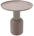 Kayoom Beistelltisch, Silber, Altrosa, Metall, Uni, rund, 52 cm, Wohnzimmer,