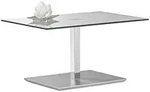 Venda Couchtisch, Chrom, Glas, Holzwerkstoff, rechteckig, Flachrohr, S&auml;ule, 60x44x90