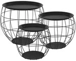 Ml-Design Beistelltisch, Schwarz, Metall, 43x40x43 cm, Wohnzimmer, Wohnzimmertische,