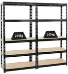Proregal Schwerlastregal, Schwarz, Metall, Rechteckig, 180x180x45 cm, Freizeit,
