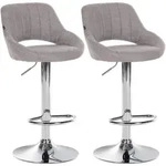 CLP Barhocker, Grau, Textil, 47x85x48 cm, Esszimmer, Barm&ouml;bel, Barhocker