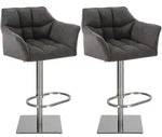 CLP Barhocker, Graubraun, Metall, 64x88x45 cm, Esszimmer, Barm&ouml;bel, Barhocker