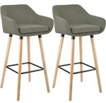 CLP Barhocker, Hellgrau, Holz, 55x99x46 cm, Esszimmer, Barm&ouml;bel, Barhocker