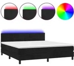 vidaXL Boxspringbett, Schwarz, Textil, Schlafzimmer, Betten