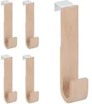 Relaxdays T&uuml;rhaken, Hellbraun, Holz, Metall, 2.5x13x6 cm, Badaccessoires,