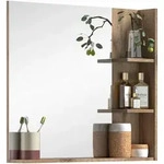 Mid.you Wandspiegel, Grau, Eiche, Glas, Holzwerkstoff, rechteckig, 79x73x13 cm, FSC