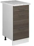 Vicco K&uuml;chenunterschrank, Grau, Wei&szlig;, Holzwerkstoff, 3 F&auml;cher, 3 Schubladen,