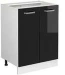 Vicco K&uuml;chenunterschrank, Schwarz Hochglanz, Wei&szlig;, Holzwerkstoff, 1 F&auml;cher,