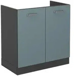 Vicco Sp&uuml;lenunterschrank, Blaugrau, Anthrazit, Holzwerkstoff, 1 F&auml;cher,...