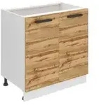 B Belini Group K&uuml;chenunterschrank, Eiche Wotan, Holz, 80x82x51.6 cm, K&uuml;chen,