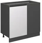 Vicco Eckunterschrank, Wei&szlig;, Anthrazit, Holzwerkstoff, 1 F&auml;cher, Rechteckig,