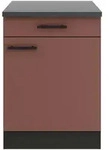 Optifit K&uuml;chenunterschrank, Rotbraun, Holzwerkstoff, 1 F&auml;cher, 1 Schublade(n)
