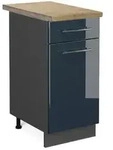 Vicco K&uuml;chenunterschrank, Dunkelblau, Anthrazit, Holzwerkstoff, 1 F&auml;cher, 1