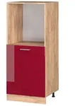 Vicco Herdumbauschrank, Rot, Honigeiche, Holzwerkstoff, 2 F&auml;cher, Rechteckig,