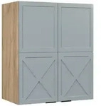 Vicco H&auml;ngeschrank, Hellblau, Honigeiche, Holzwerkstoff, 2 F&auml;cher, Rechteckig,