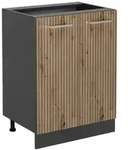 Vicco K&uuml;chenunterschrank, Eiche Artisan, Anthrazit, Holzwerkstoff, 1 F&auml;cher,