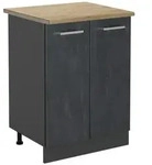 Vicco K&uuml;chenunterschrank, Schwarz, Anthrazit, Holzwerkstoff, 1 F&auml;cher,...
