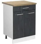 Vicco K&uuml;chenunterschrank, Schwarz, Wei&szlig;, Holzwerkstoff, 1 F&auml;cher, 1...