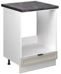 Vicco Herdumbauschrank, Grau, Wei&szlig;, Holzwerkstoff, 2 F&auml;cher, 1 Schubladen,