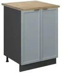 Vicco K&uuml;chenunterschrank, Hellblau, Anthrazit, Holzwerkstoff, 2 F&auml;cher, Rechteckig,