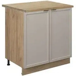 Vicco K&uuml;chenunterschrank, Grau, Honigeiche, Holzwerkstoff, 1 F&auml;cher,...