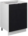 Vicco K&uuml;chenunterschrank, Schwarz, Wei&szlig;, Holzwerkstoff, 2 F&auml;cher, Rechteckig,