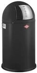 Wesco Abfallsammler Pushboy Junior, Schwarz, Edelstahl, Metall, 22 L, 63 cm, K&uuml;chen,
