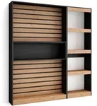 Skraut Home Regal, Eiche, Schwarz, Holzwerkstoff, Rechteckig,Rechteckig,...