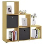 Mid.you Raumteiler, Buche, Kunststoff, 3 F&auml;cher, 107.5x104.5x29 cm, Wohnzimmer,